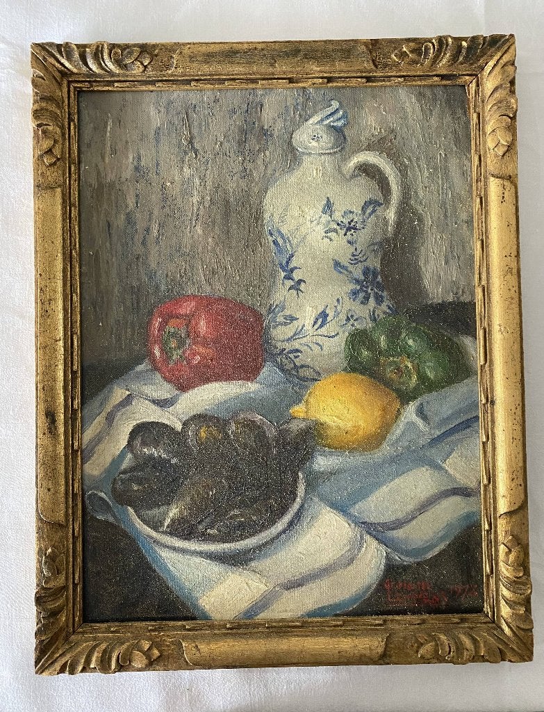 schilderij lemmens 1978, Doek, Olieverf, Klassiek, Stads- / dorpsgezicht