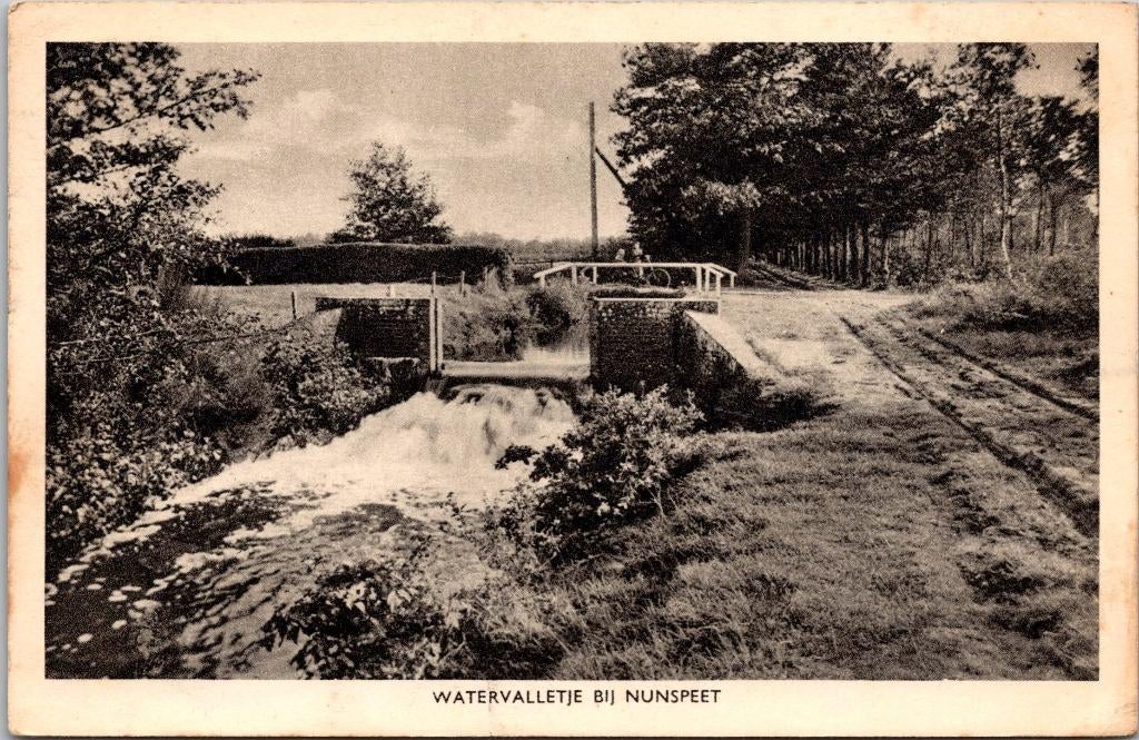 Watervalletje bij Nunspeet (1952), Verzenden, 1940 tot 1960, Gelopen, Gelderland