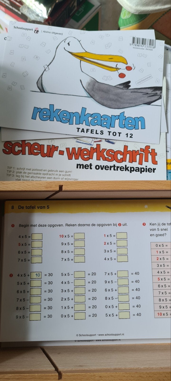 Rekenkaarten Tafels tot 12 & Scheur-werkschrift, Verzenden