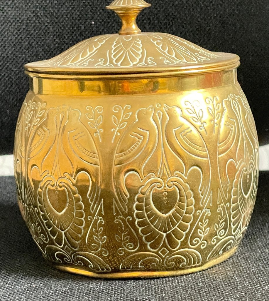 Tabakspot, geelkoper, Art-Nouveau, gemerkt, Ophalen of Verzenden, Koper