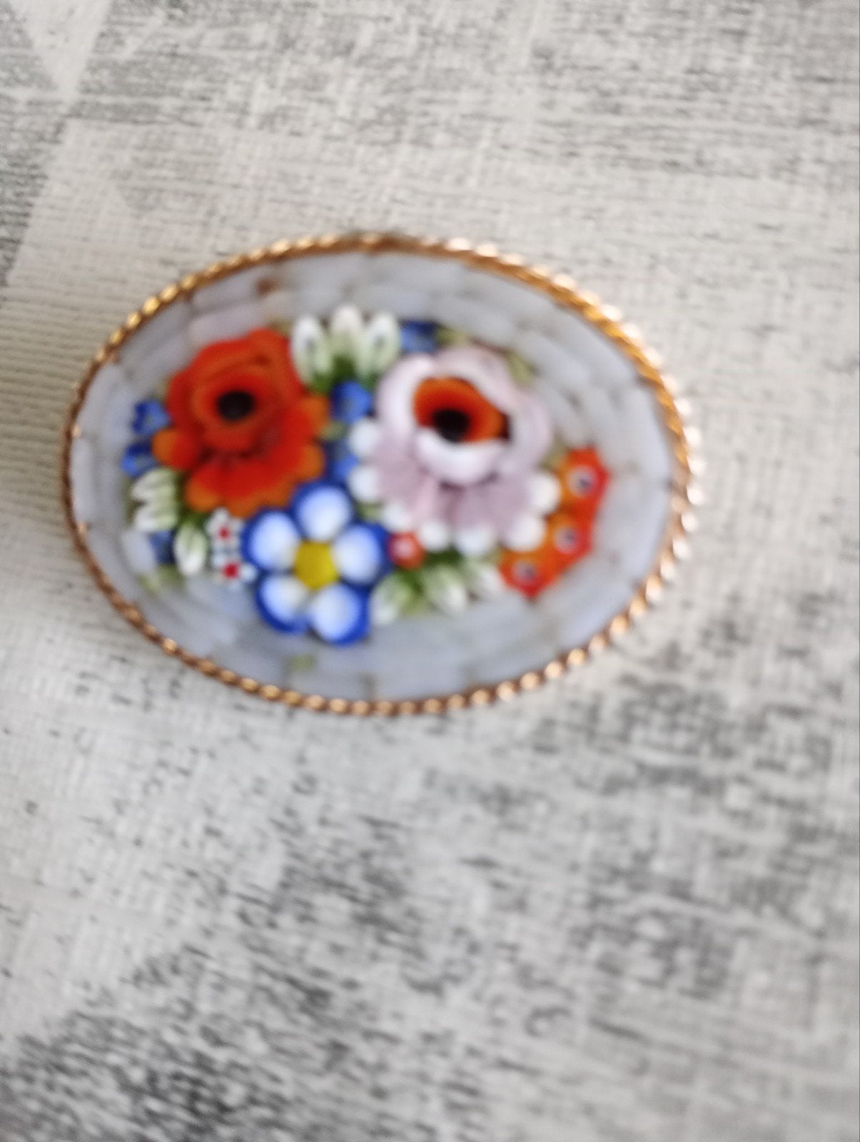 Vintage Italiaanse micro mozaïek broche, Ophalen of Verzenden, Overige materialen