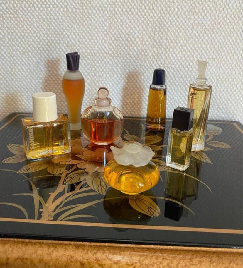 Set van 7 vintage miniatuur parfumflesjes, Verzamelen, Parfumverzamelingen, Ophalen of Verzenden, Zo goed als nieuw, Miniatuur