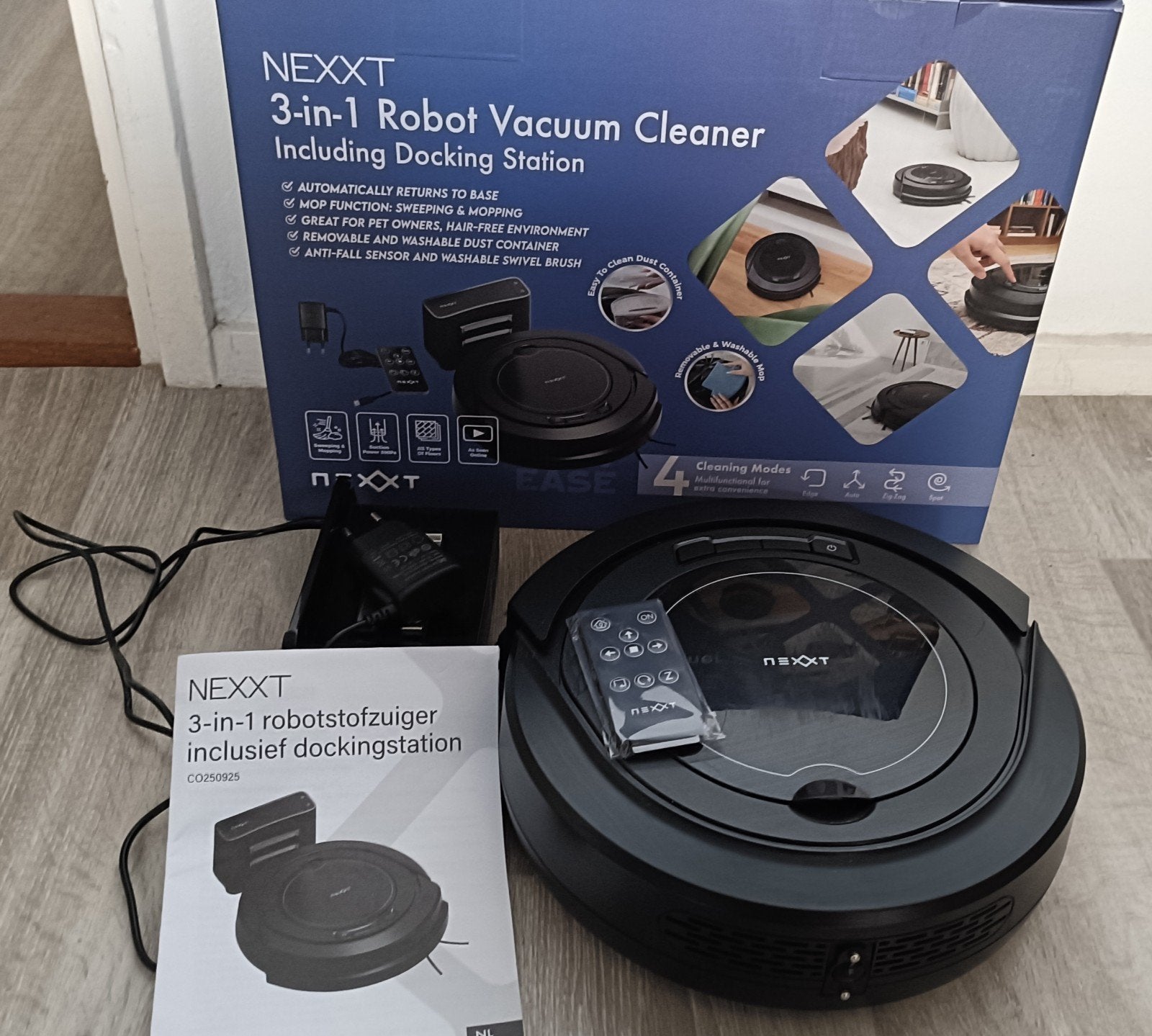 NEXXT 3-in-1 Robotstofzuiger met Dockingstation, Witgoed en Apparatuur, Overige merken, Ophalen of Verzenden, Zo goed als nieuw