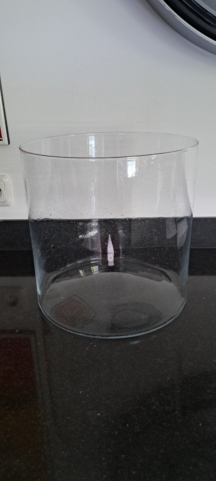 Grote glazen cilindervaas plantenpot vissenkom 30 h 30cm b, Huis en Inrichting, Woonaccessoires | Stolpen, Ophalen of Verzenden