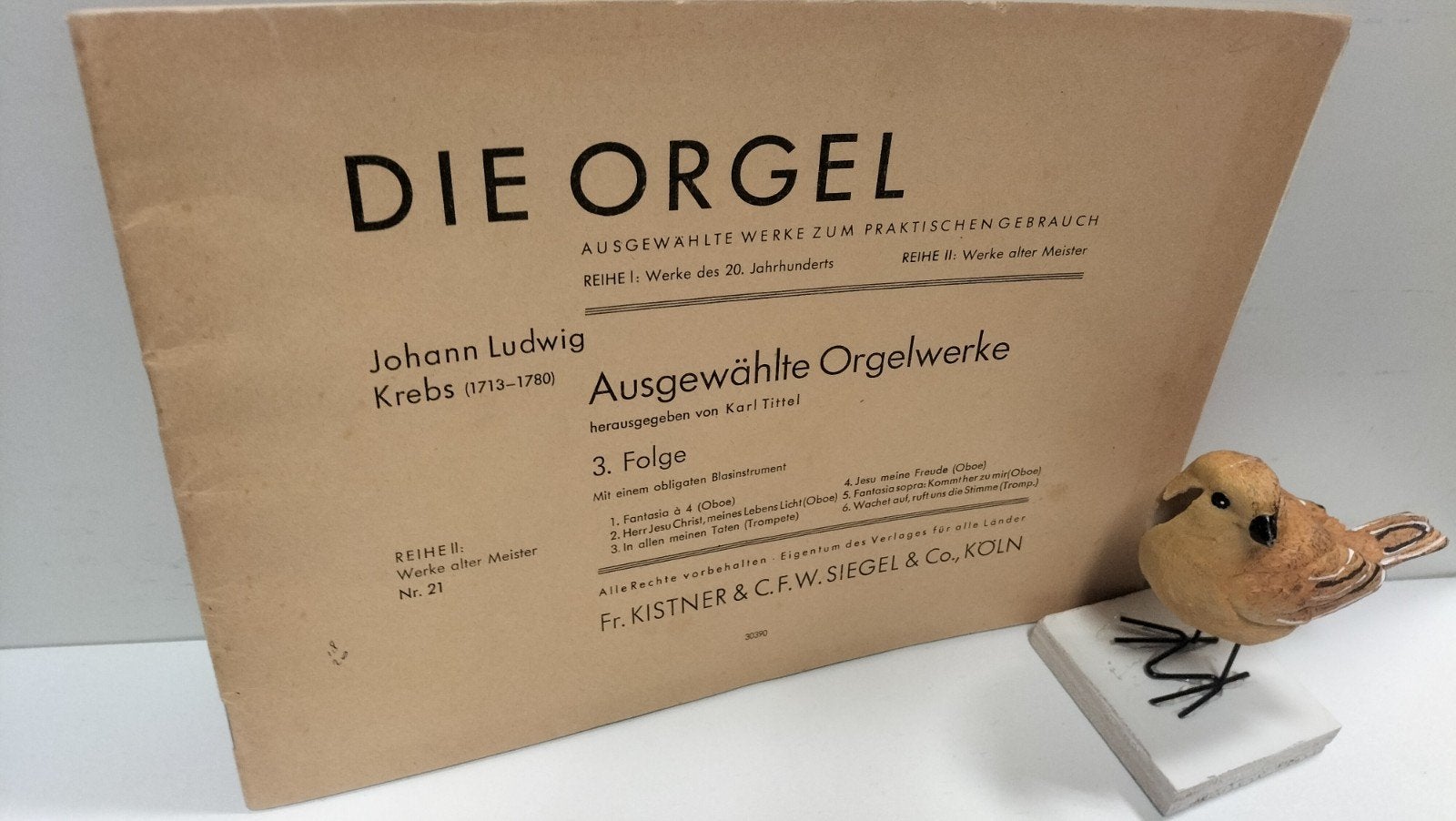 Krebs. J.Ludwig;  Ausgewählte Orgelwerk 3. folge, Gebruikt, Ophalen of Verzenden, Artiest of Componist, Religie en Gospel