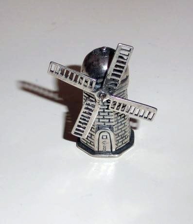 Miniatuur Molen zilver 925, Antiek en Kunst, Verzenden, Zilver