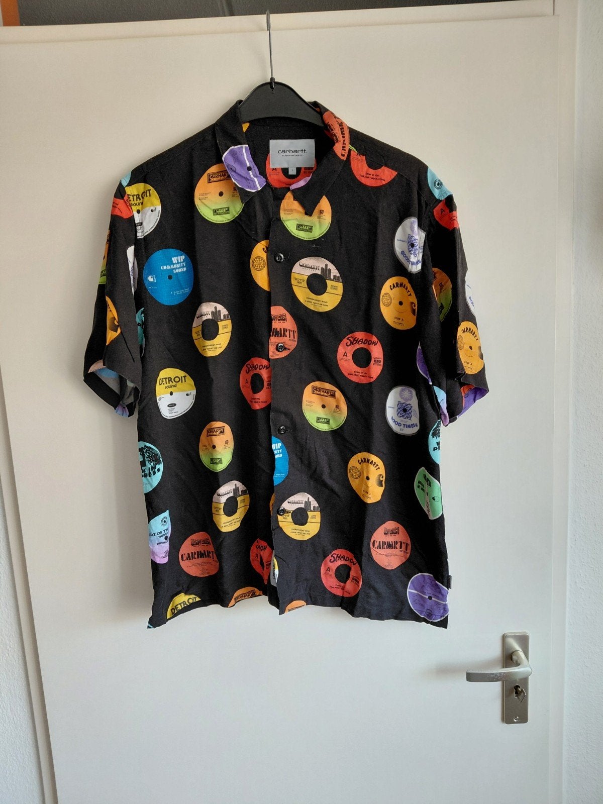 Carhartt record overhemd shirt maat l, Maat 52/54 (L), Zwart, Carhartt, Ophalen of Verzenden