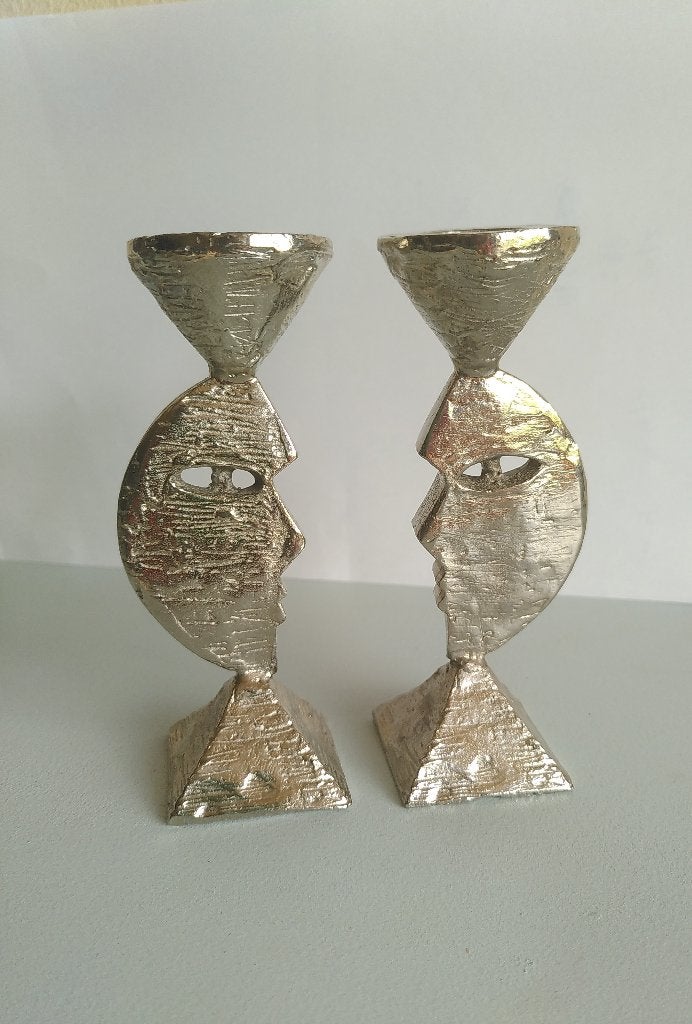 Twee kaarsenhouders Corry Ammerlaan, Overige onderwerpen, Minder dan 20 cm, Ophalen of Verzenden, Metaal