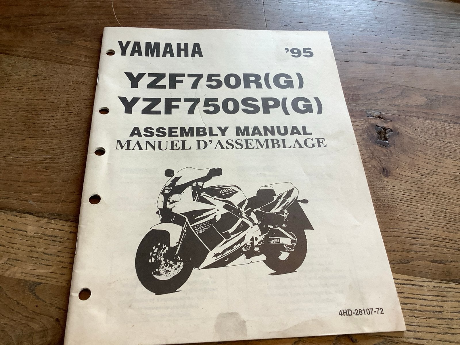 Yamaha YZF750R(G) YZF750SP(G) Montagehandleiding '95 (312), Verzenden, Yamaha