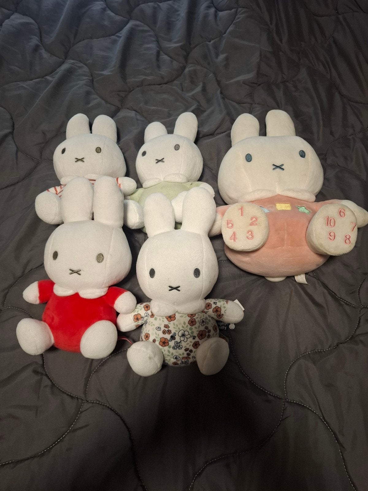 Nijntje knuffels - Set van 5 verschillende Nijntjes, Gebruikt, Konijn, Nijntje, Ophalen of Verzenden
