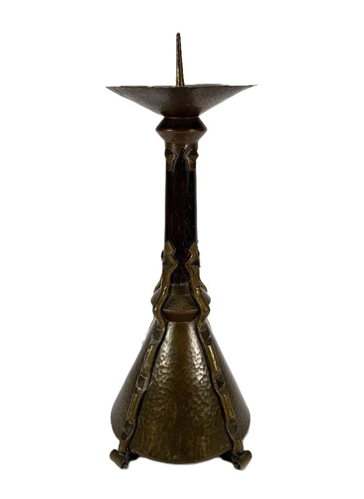 1334. Koperen kandelaar - Amsterdamse School, ca. 1920, Antiek en Kunst, Antiek | Kandelaars, Ophalen, Koper of Brons