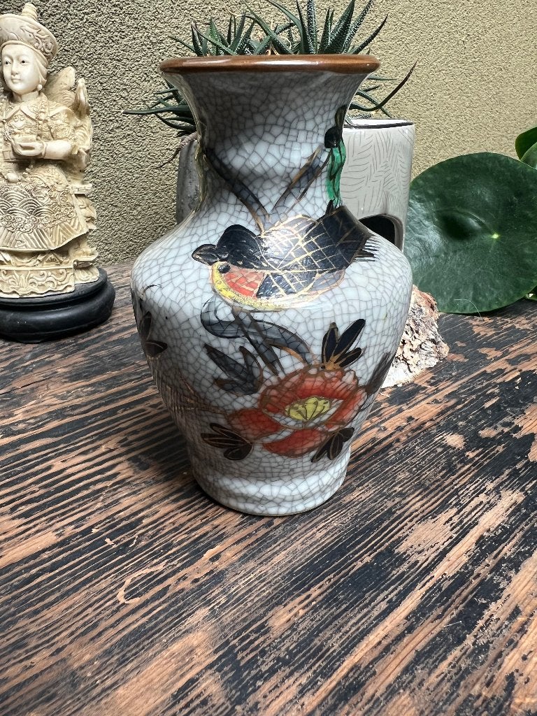 Chinese craquelé porselein vaas chinees aziatisch vaasje, Antiek en Kunst, Ophalen of Verzenden