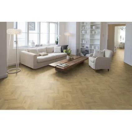 Egger Hongaarse punt Laminaatvloer, Eik Licht, Extra Breed, Ophalen, Gebruikt, Beige, 25 tot 50 m²