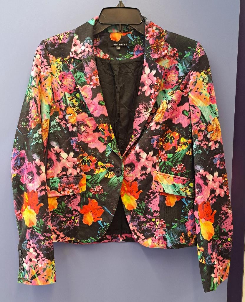 Les Amies opvallende bloemen print blazer mt 38 nr 51208