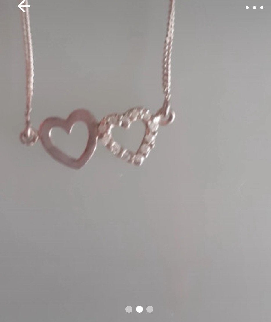 Hartjes ketting, Ophalen of Verzenden, Zo goed als nieuw, Zilver, Overige materialen