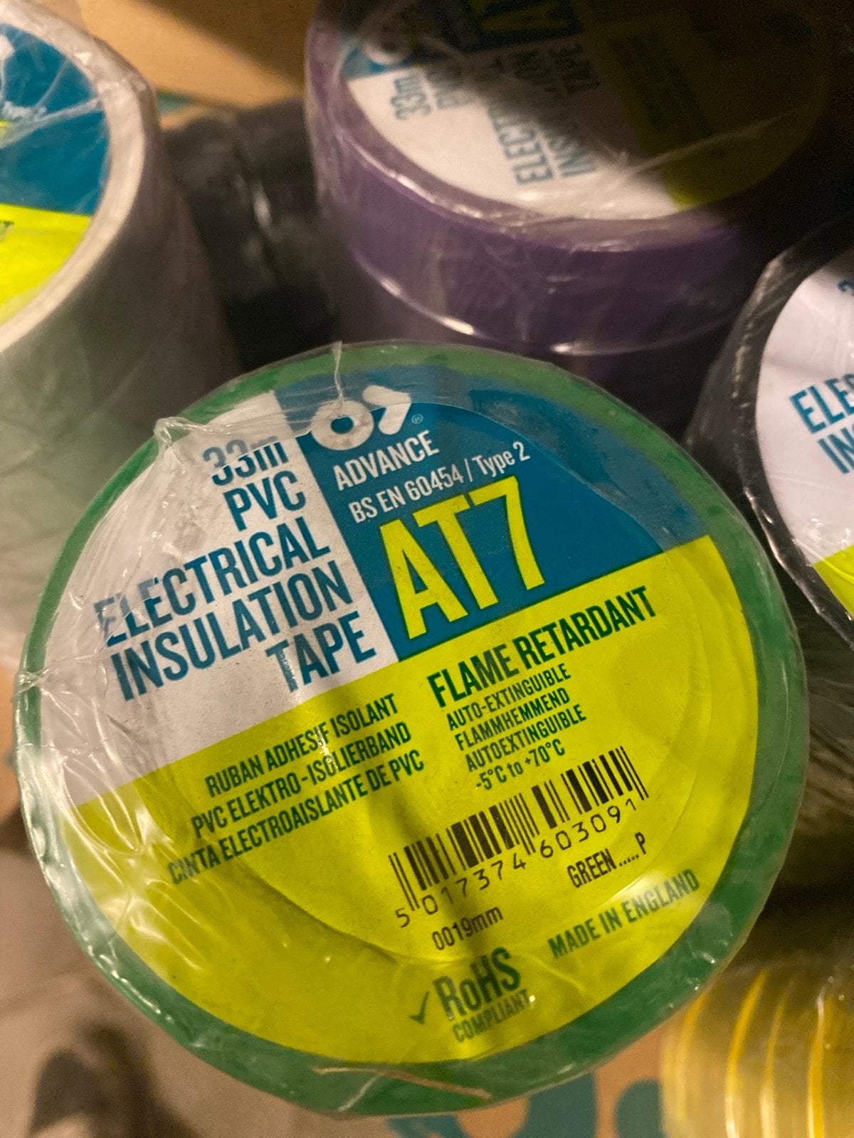 Advance AT7 PVC Elektrische Isolatietape div. Kleuren 19mm, Verzenden, Nieuw, Overige merken, Overige typen