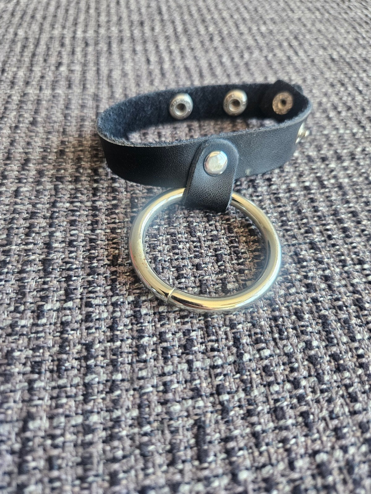 Verstelbare Zwarte Fetish Cockring met Metalen O-ring, Ophalen of Verzenden