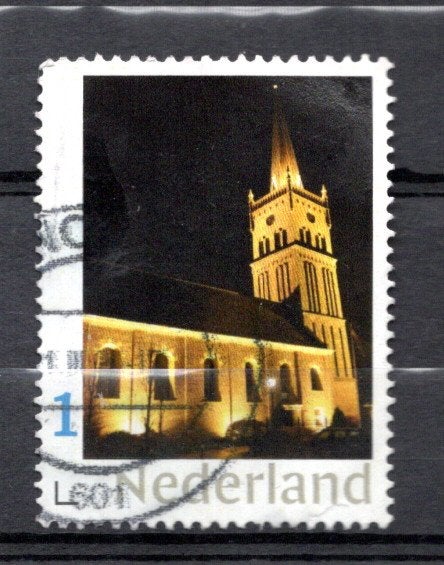 gestempelde zegel. persoonlijke: kerk in het licht, Verzenden, Na 1940, Gestempeld