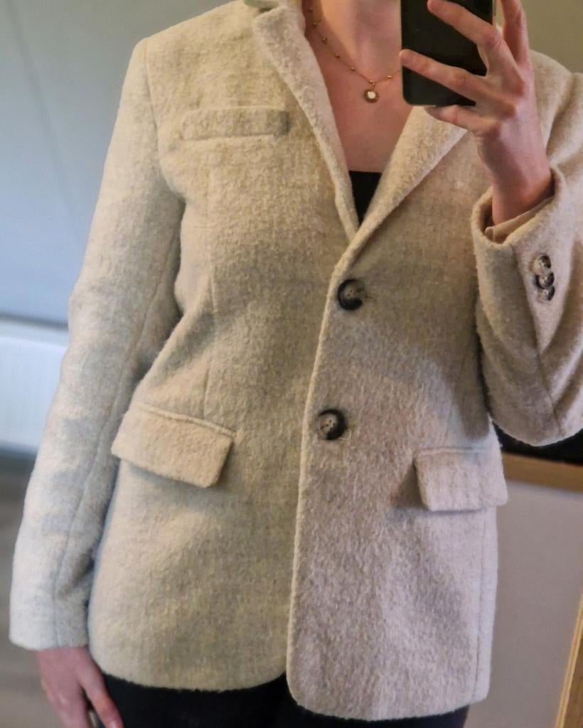Stradivarius trendy jas, Beige, Ophalen of Verzenden, Zo goed als nieuw, Jasje