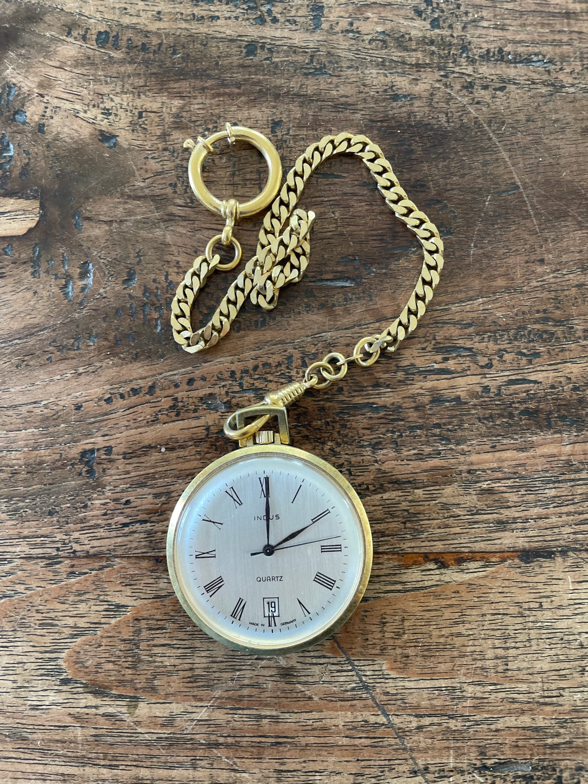 Ingus Quartz Zakhorloge met “Gouden “Ketting, Overige merken, Overige materialen, Zakhorloge, Ophalen of Verzenden