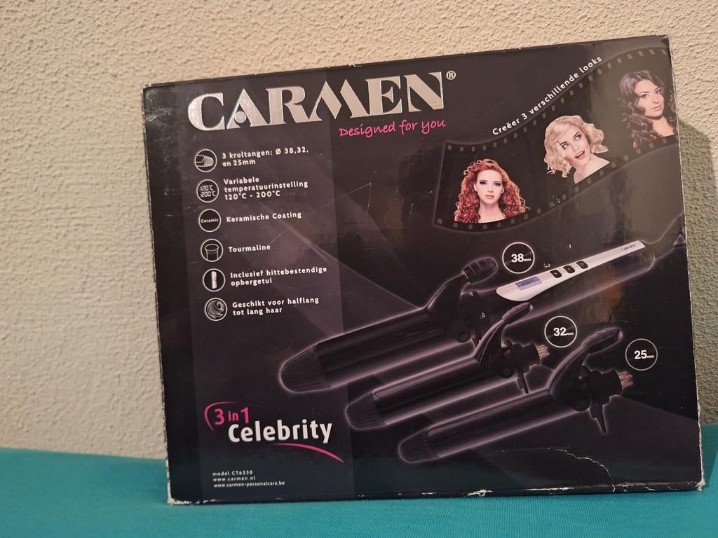 Carmen 3-in-1 Celebrity Krultangenset - Diverse Krullen, Ophalen of Verzenden, Zo goed als nieuw, Haarverzorging