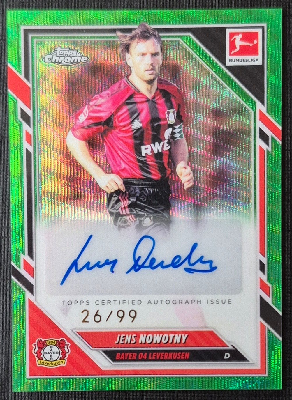 Topps Bundesliga Autograph Jens Nowotny /99, Bay. Leverkusen, Ophalen of Verzenden, Zo goed als nieuw, Plaatje