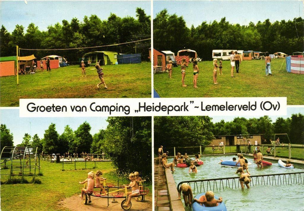 Groeten van Camping Heidepark - Lemelerveld [Ov] - 4 afb - 1, Ophalen of Verzenden, Voor 1920, Gelopen, Overijssel