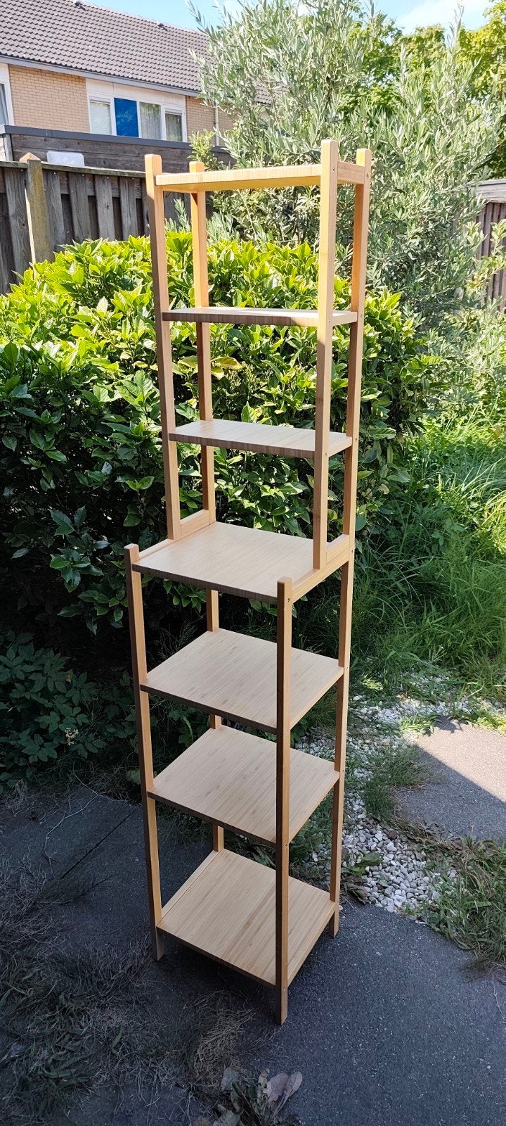 RÅGRUND Stellingkast bamboe 6 lagen (33x28x163 cm), Ophalen, Zo goed als nieuw