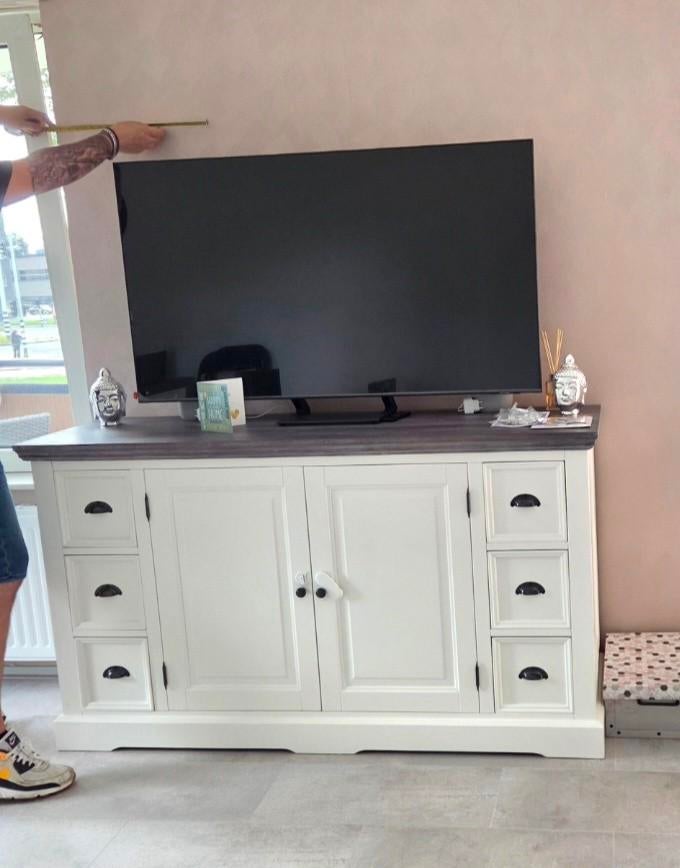 Tower living Fleur landelijke dressoir tv kast 160cm NIEUW, Ophalen, 150 tot 200 cm, Nieuw, Grenenhout