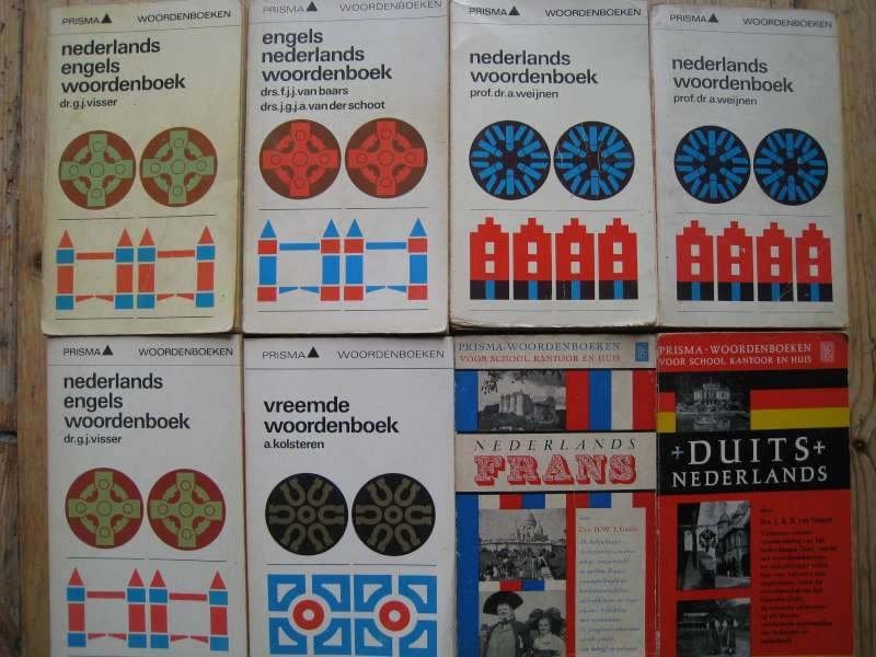Set 8 prisma woordenboeken : NL, NL-FR, DU-NL, EN-N, NL-EN, Boeken, Ophalen, Zo goed als nieuw, Van Dale