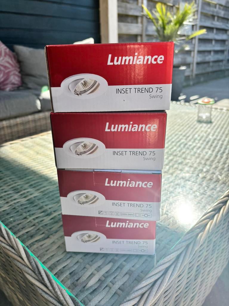 4x nieuwe Lumiance Led spot geborsteld rvs, Ophalen, Nieuw, Plafondspot of Wandspot