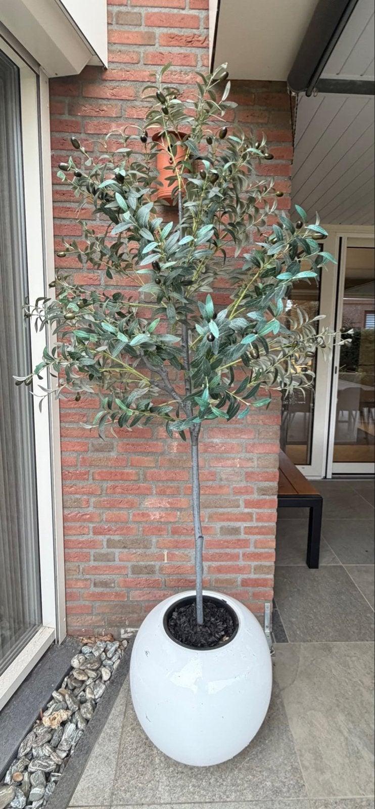 Nep Olijfboom met BOB pot - Perfect voor binnen/buite, Ophalen, Binnen, Groen, Kunstplant
