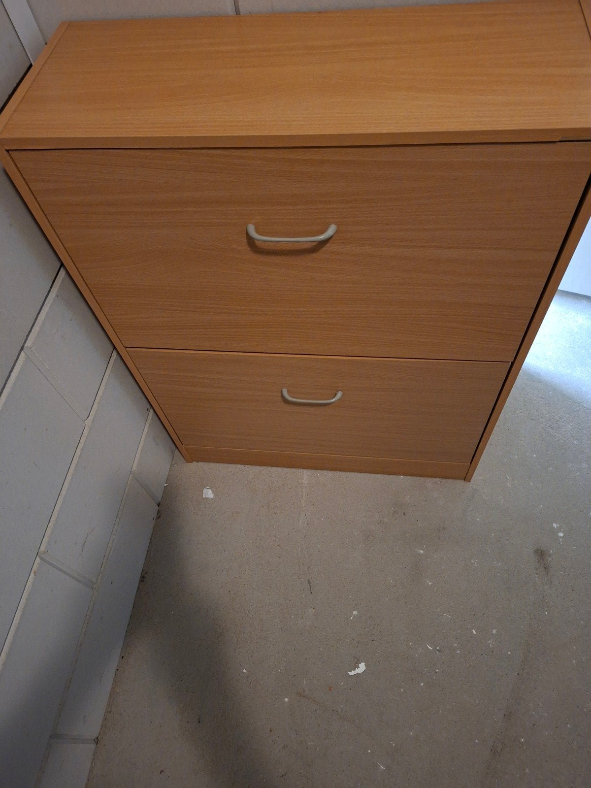 Handige schoenenkast met 2 lades - Lichtbruin, Huis en Inrichting, Ophalen, Gebruikt, Modern, functioneel
