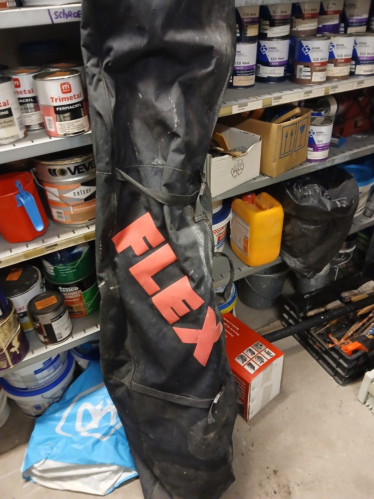 Flex WS 702 VEA Giraffe schuurmachine met tas en papier, Ophalen, Gebruikt, Overige typen
