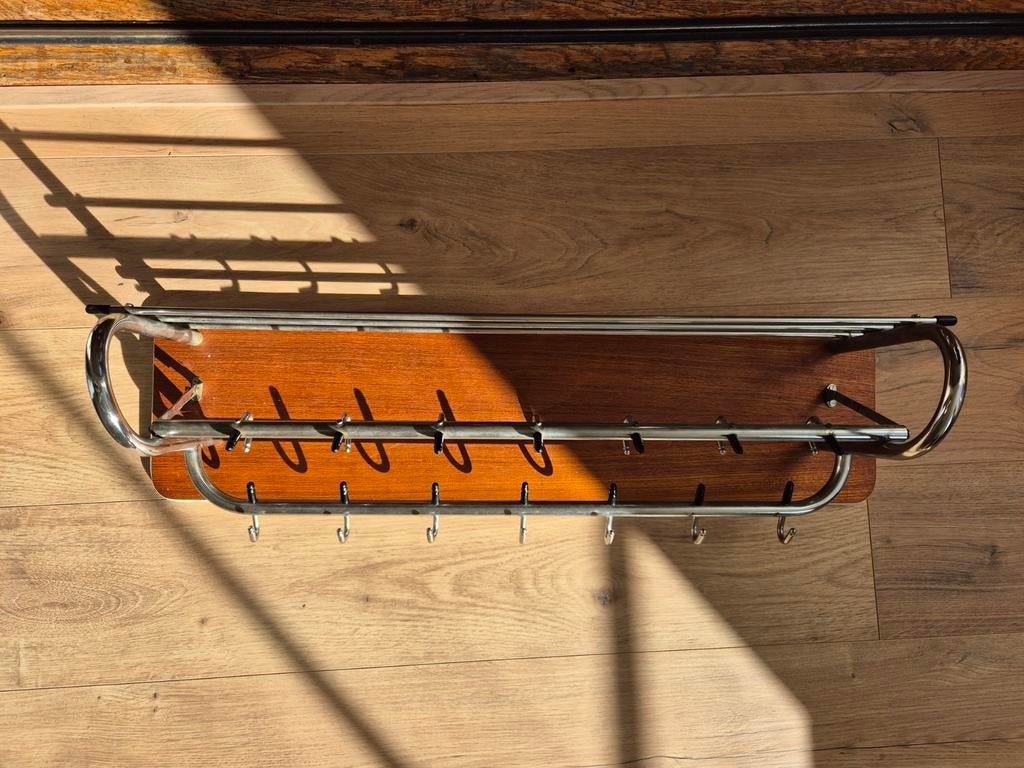 Vintage Retro Wandkapstok met 14 Haken, Ophalen of Verzenden, Hout, Wandkapstok, Minder dan 100 cm