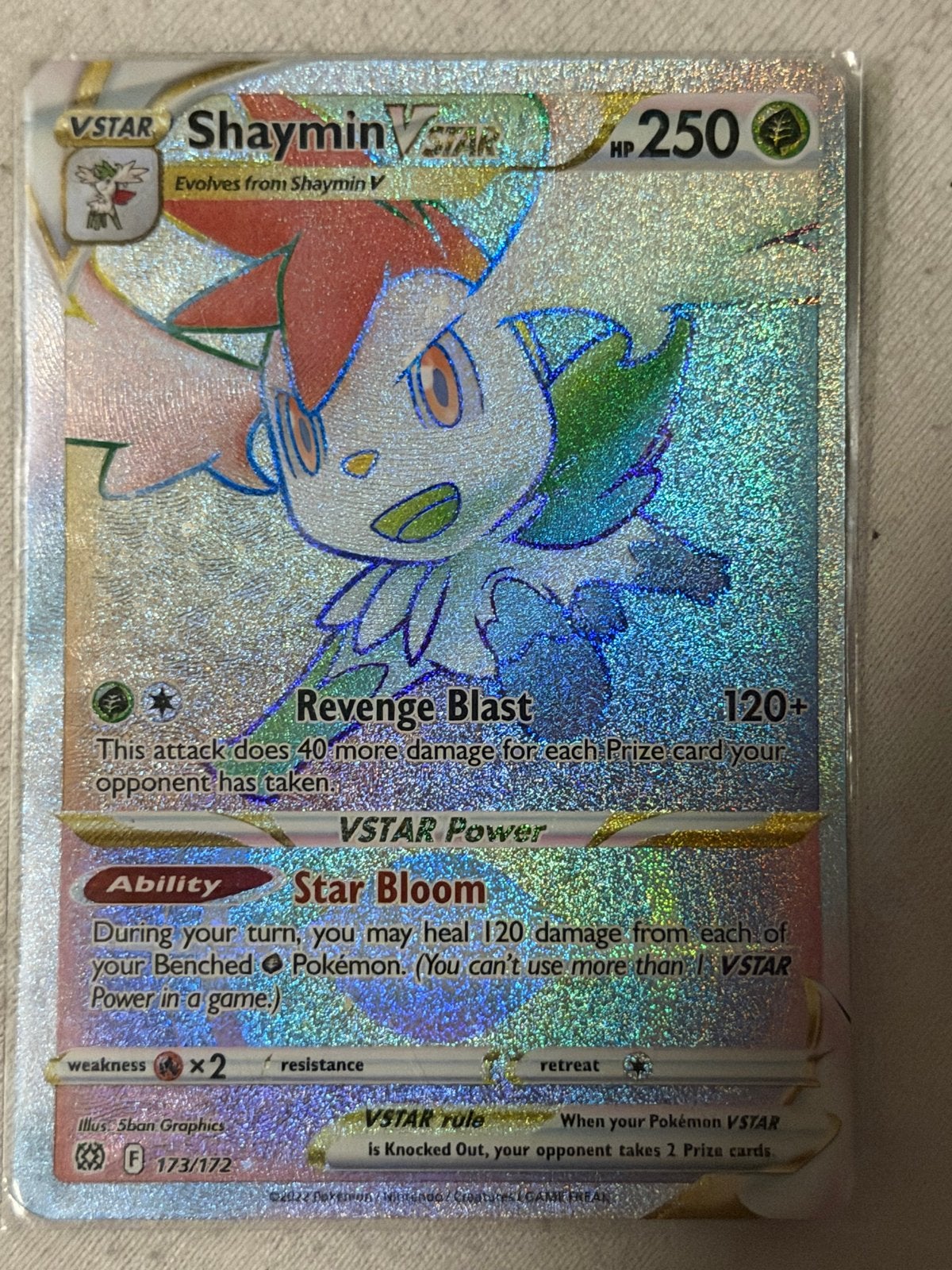 Shaymin VSTAR (173/172) Pokémon Kaart, Ophalen of Verzenden, Nieuw, Losse kaart, Foil