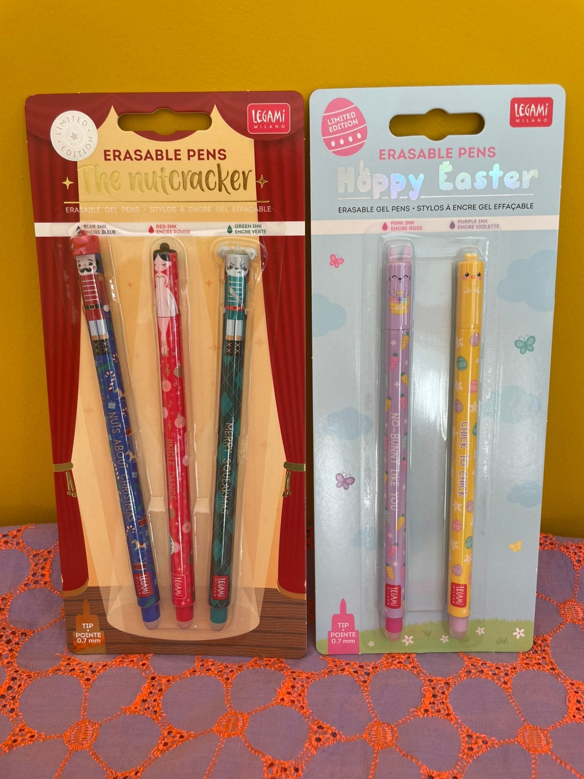 Legami 2 sets Hoppy Easter The Nutcracker pennen Pasen kerst, Ophalen of Verzenden, Nieuw