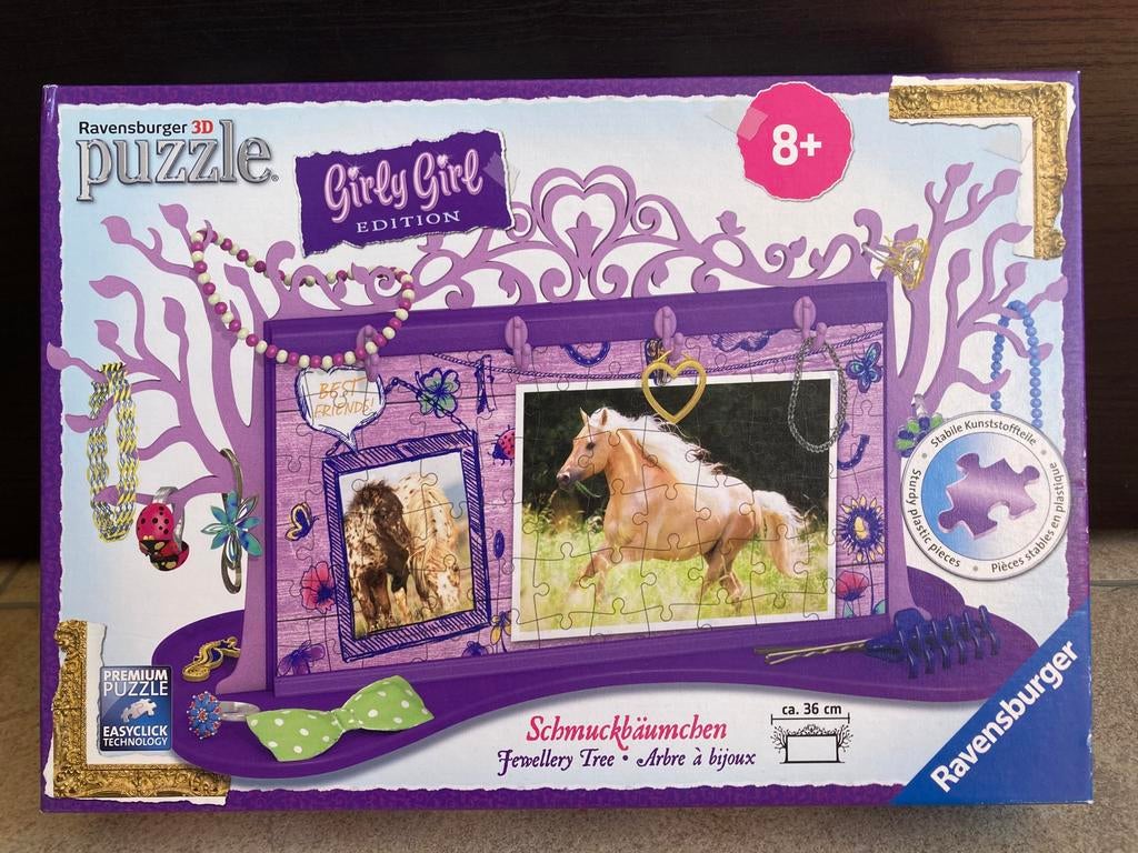 Ravensburger Girly Girl 3D puzzle: juwelenboom paarden, Ophalen of Verzenden, Meer dan 50 stukjes, Zo goed als nieuw, 6 jaar of ouder