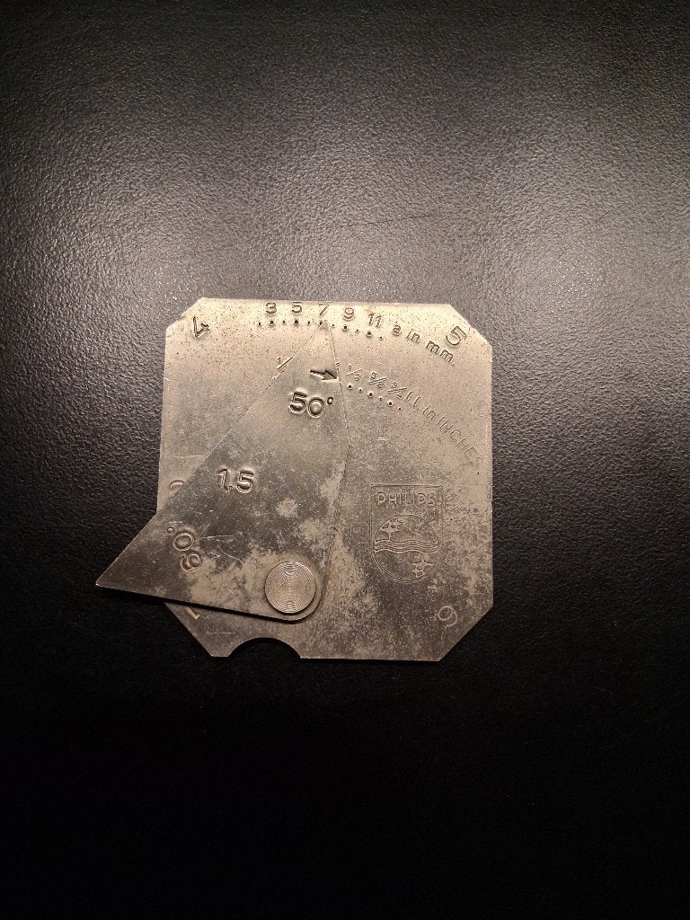 Vintage Philips lasnaadmeter, Ophalen of Verzenden, Gebruikt