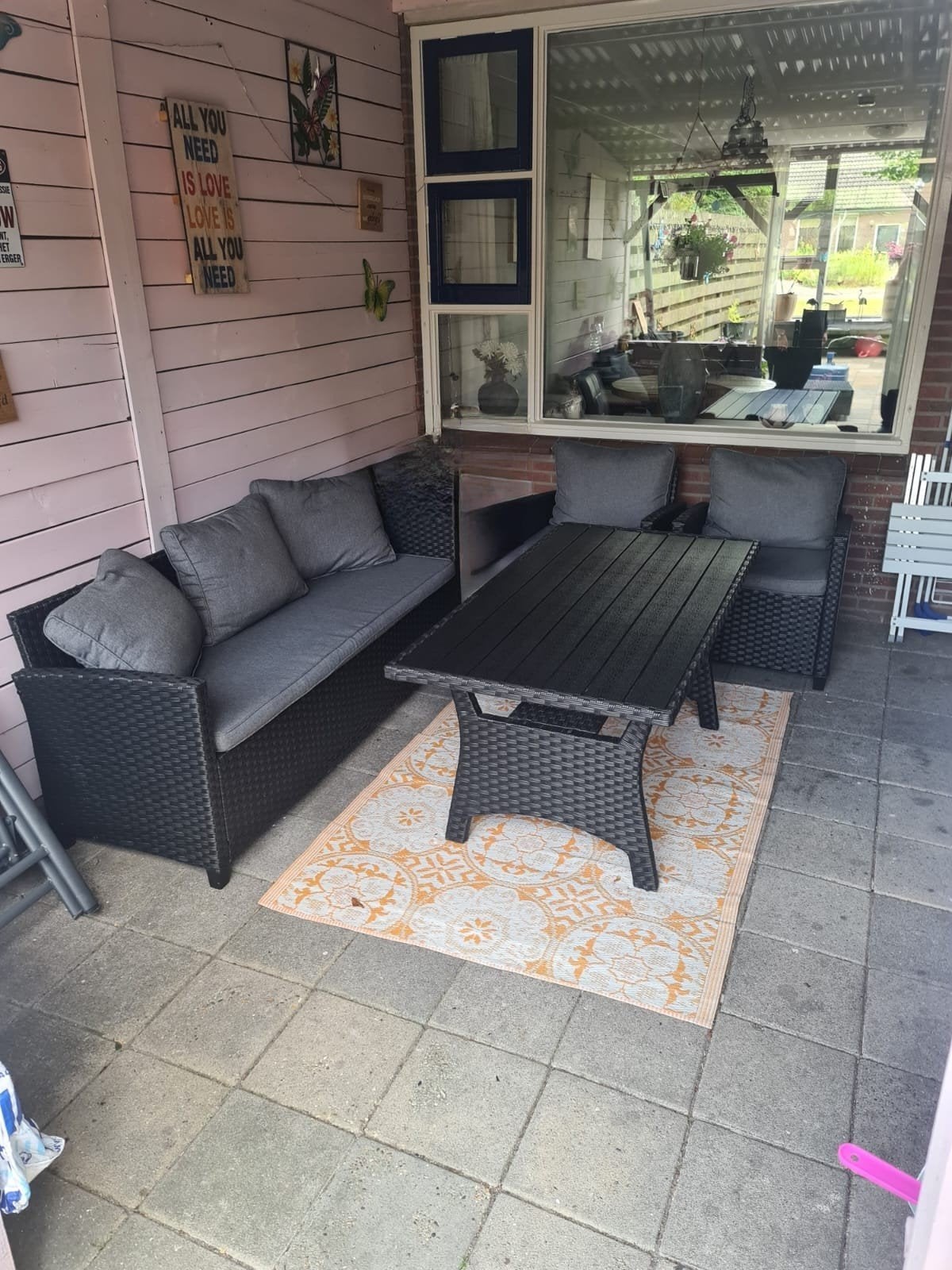 Fantastisch mooie loungeset te koop., Tuin en Terras, Tuinsets en Loungesets, Ophalen, 4 zitplaatsen, Kunststof, Zo goed als nieuw