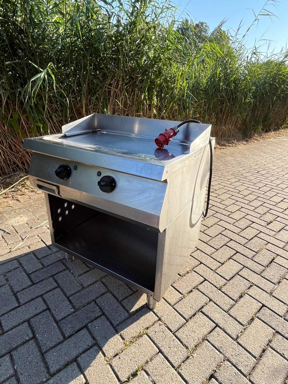 Elektrische bakplaat dubbel grillplaat rvs horeca, Ophalen of Verzenden, Zo goed als nieuw