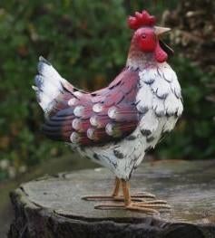 Haan en Hen / metaal / kippen / NIEUW, Dierenbeeld, Nieuw, Metaal, Info@huisentuindecoratiemarie.nl
