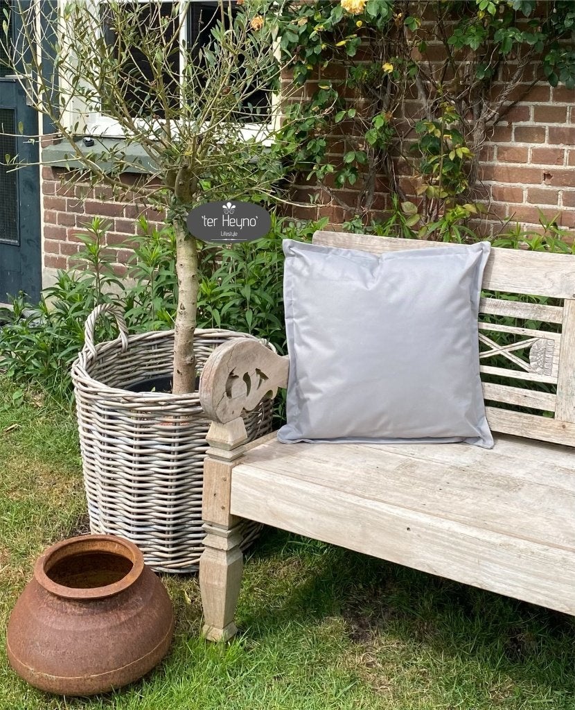 Tuinkussen outdoor grijs tuin kussen stoer sober landelijk, Tuin en Terras, Verzenden, Nieuw