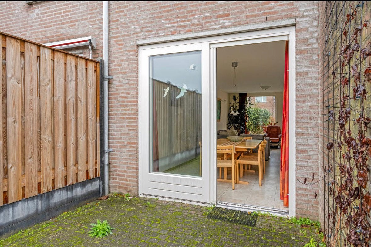 Houten schuifpui dubbelglas met hor, Ophalen, Gebruikt, 225 cm of meer, Hout