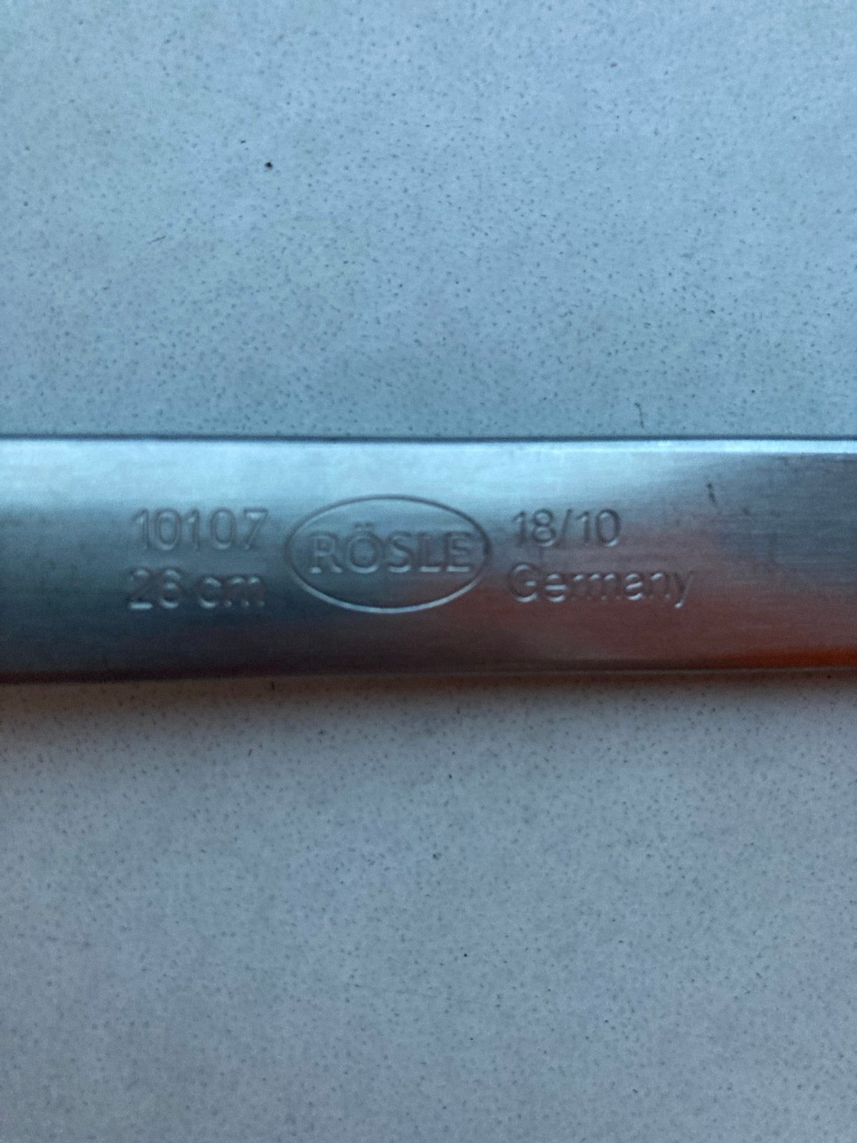 Rösle 18/10 RVS opscheplepel met gaatjes, 26 cm, Zilver, Ophalen of Verzenden, Metaal, Overige merken