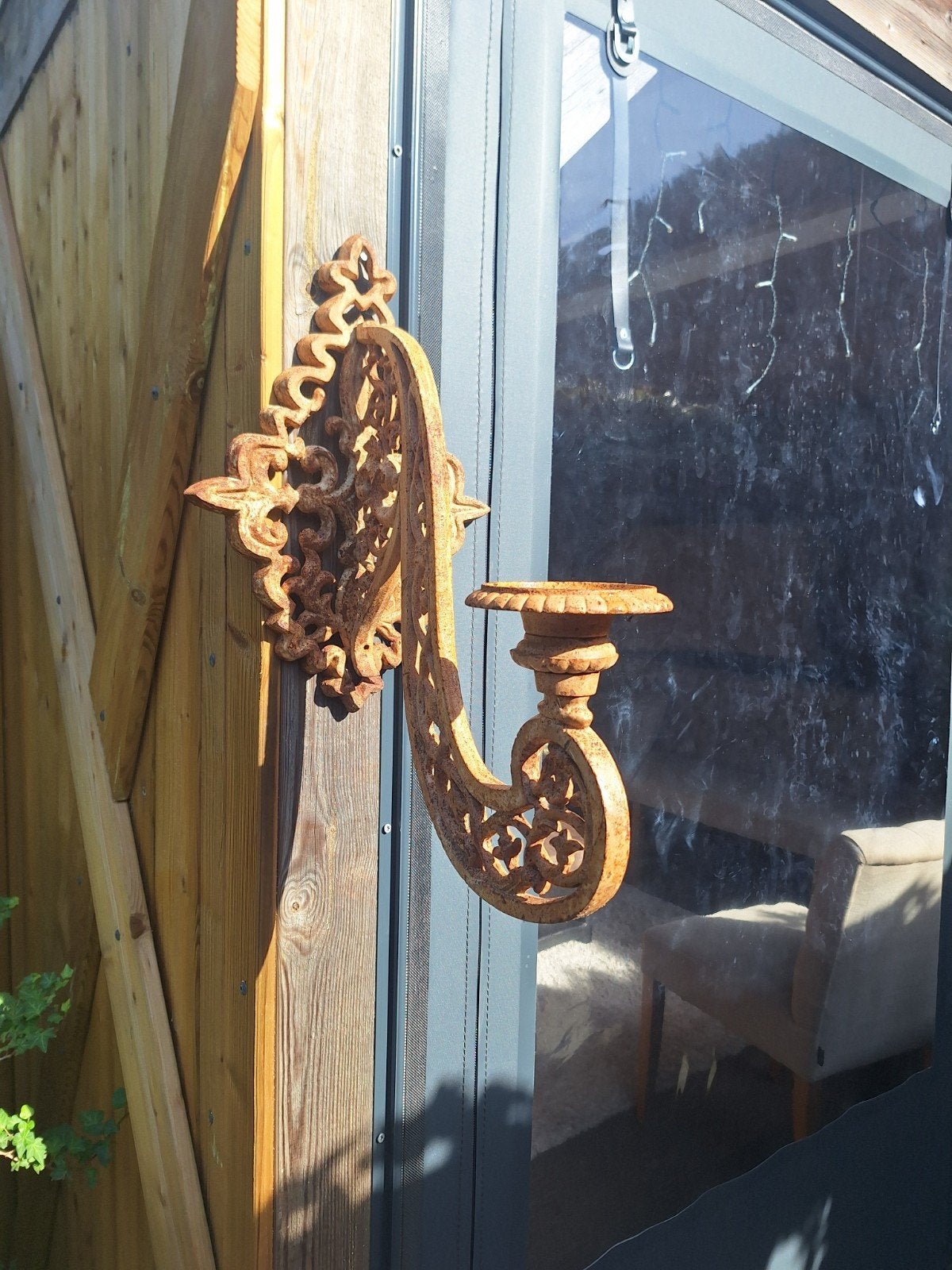 Oude gietijzeren kandelaar - 52cm hoog, Antiek en Kunst, Ophalen, Overige materialen