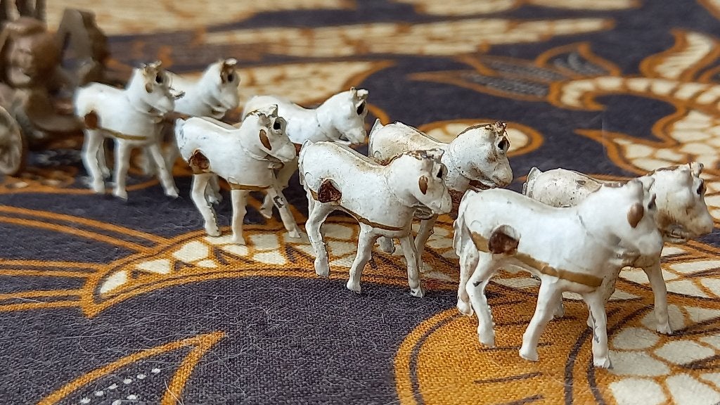 Koets met paarden mooi oud Engelse speelgoed van tin 1937., Ophalen of Verzenden