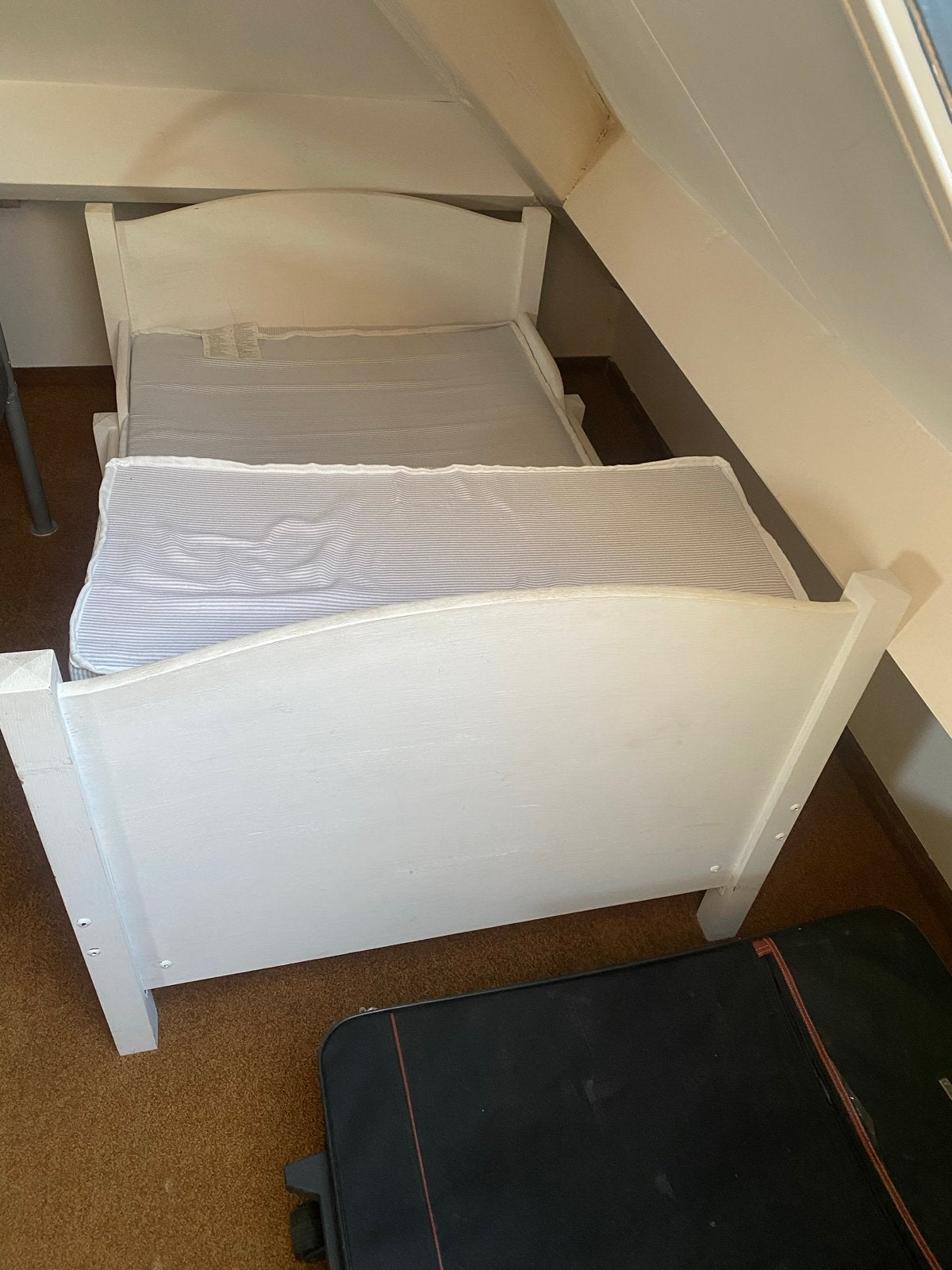 Uitschuifbaar kinderbed met matras, Ophalen, Gebruikt, 70 tot 85 cm, Matras