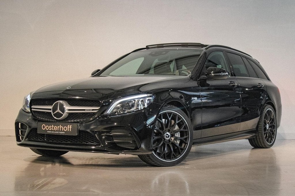 Mercedes C-klasse Estate AMG 43 4MATIC PANO|SPORTUITL|BURM, Auto's, Mercedes-Benz, 390 pk, 4 stoelen, 10 km/l, Vierwielaandrijving