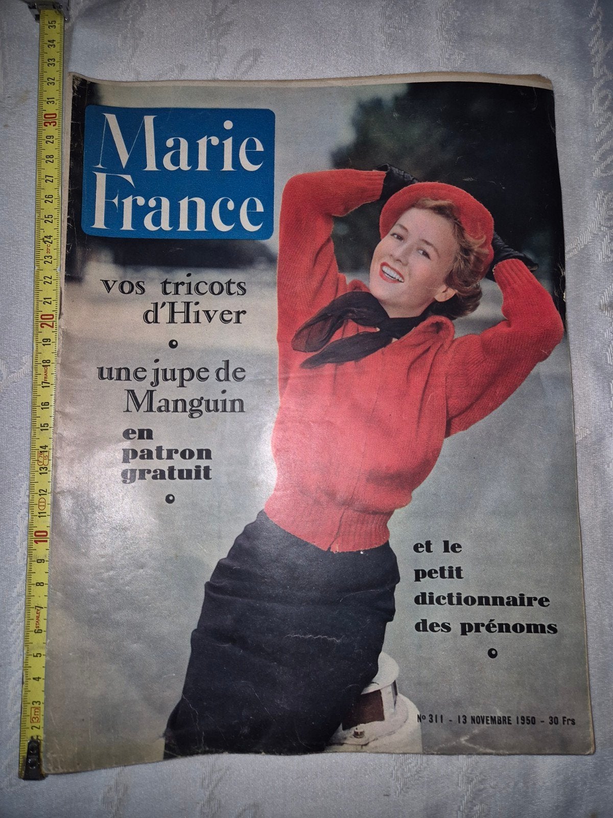 Marie-France tijdschrift - 13 november 1950 - Vintage mode, Ophalen of Verzenden, Gelezen, Damesbladen